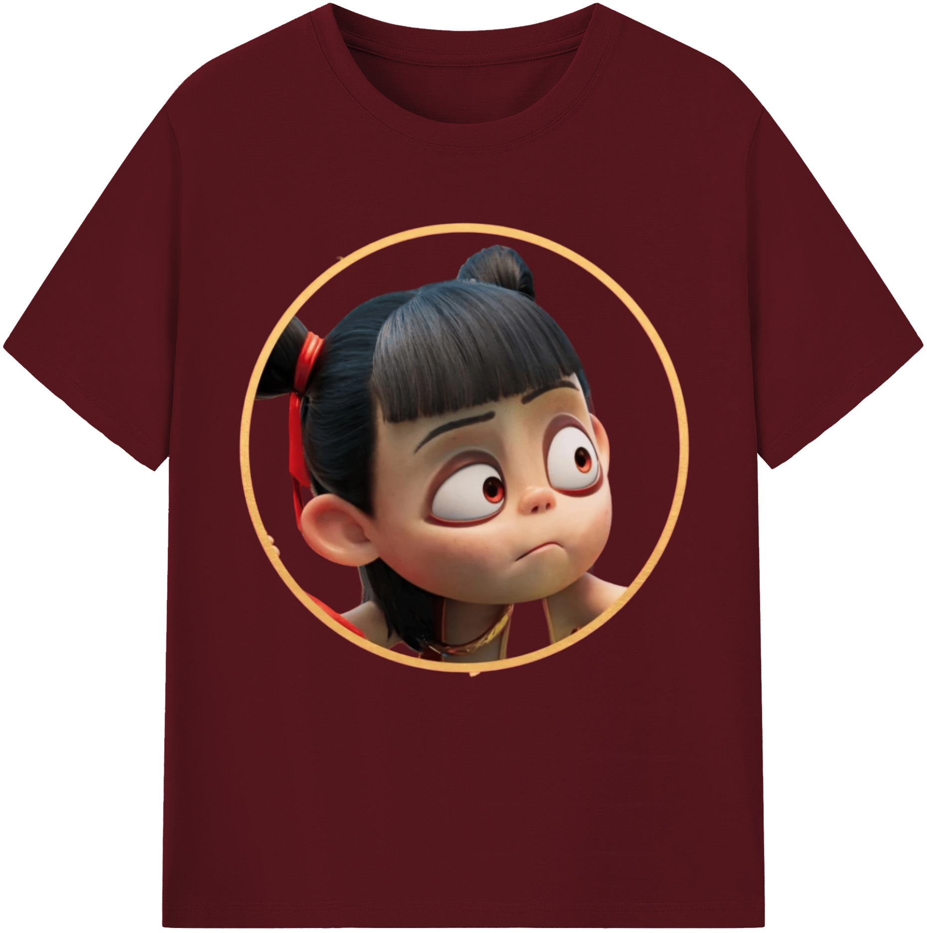 （画像用） Ne Zha 2 ナタ 魔童の大暴れ 綿100％半袖Tシャツ（フロントプリント）